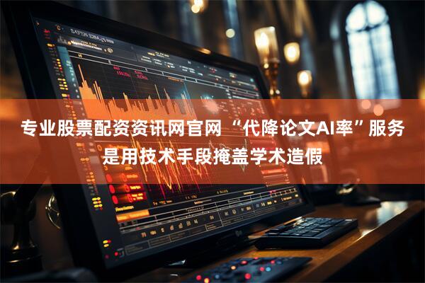 专业股票配资资讯网官网 “代降论文AI率”服务是用技术手段掩盖学术造假